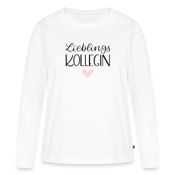 Lieblingskollegin - Frauen Premium Bio Langarmshirt - Weiß - Vorne - Julia (174cm)