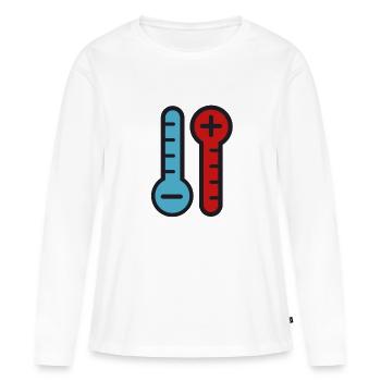 Hot Cold Temperature - T-shirt manches longues Premium bio Femme - blanc - Devant - Julia (174cm)