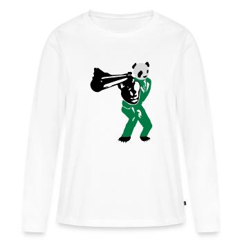 shooting panda - Frauen Premium Bio Langarmshirt - Weiß - Vorne - Julia (174cm)