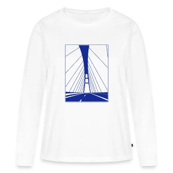 Sundbrücke (einfarbig) - Frauen Premium Bio Langarmshirt - Weiß - Vorne - Julia (174cm)