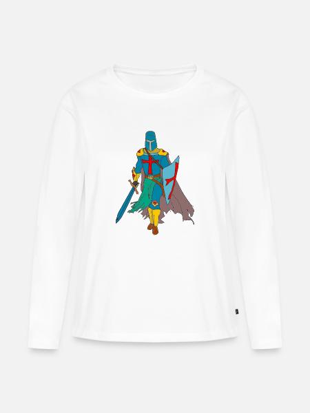Ritter - Frauen Premium Bio Langarmshirt - Weiß