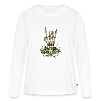 I dnt Pflege - Frauen Premium Bio Langarmshirt - Weiß - Vorne - Julia (174cm)