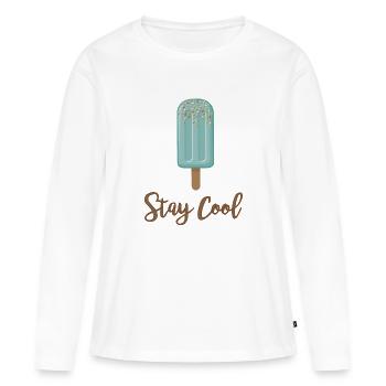 Ice blue - T-shirt manches longues Premium bio Femme - blanc - Devant - Julia (174cm)