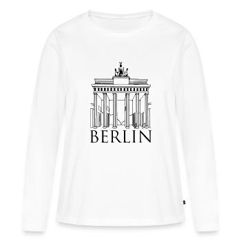 berlin - T-shirt manches longues Premium bio Femme - blanc - Devant - Julia (174cm)