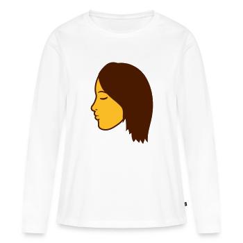 visage tête femme femme fille fille jolie s - T-shirt manches longues Premium bio Femme - blanc - Devant - Julia (174cm)