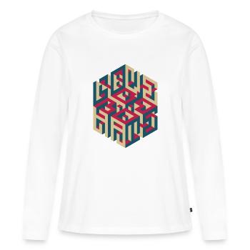 LOVE/HATE - Frauen Premium Bio Langarmshirt - Weiß - Vorne - Julia (174cm)