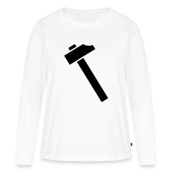 Marteau - T-shirt manches longues Premium bio Femme - blanc - Devant - Julia (174cm)