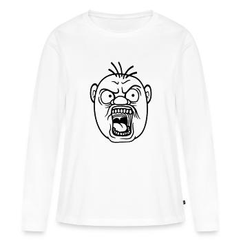 schreien mann boese bruellen wuetend sauer veraerg - Frauen Premium Bio Langarmshirt - Weiß - Vorne - Julia (174cm)