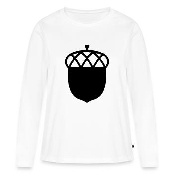 Nuss - Frauen Premium Bio Langarmshirt - Weiß - Vorne - Julia (174cm)