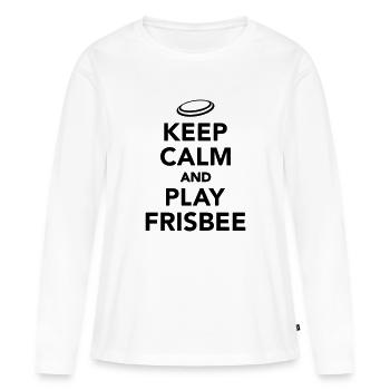 Frisbee - Frauen Premium Bio Langarmshirt - Weiß - Vorne - Julia (174cm)