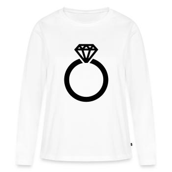 Ring - Frauen Premium Bio Langarmshirt - Weiß - Vorne - Julia (174cm)
