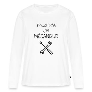 mécanique / mécanicien / mécano / garage - T-shirt manches longues Premium bio Femme - blanc - Devant - Julia (174cm)