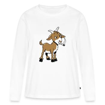 Les chèvres fument - T-shirt manches longues Premium bio Femme - blanc - Devant - Julia (174cm)