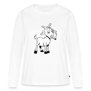 Ziege kiffen joint - Frauen Premium Bio Langarmshirt - Weiß - Vorne - Julia (174cm)