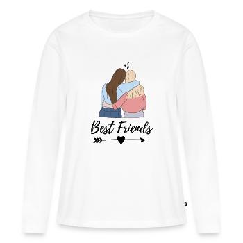 Best Friends - Frauen Premium Bio Langarmshirt - Weiß - Vorne - Julia (174cm)