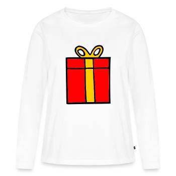 Geschenk - Frauen Premium Bio Langarmshirt - Weiß - Vorne - Julia (174cm)