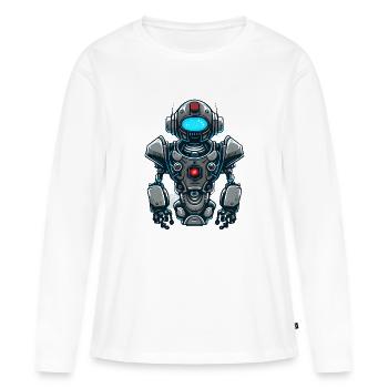 Robot - Women's Premium Organic Long Sleeve Shirt - white - Front - Julia (174cm)