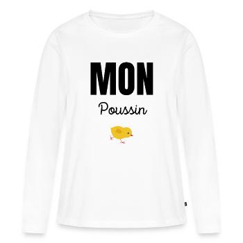 mon poussin - T-shirt manches longues Premium bio Femme - blanc - Devant - Julia (174cm)