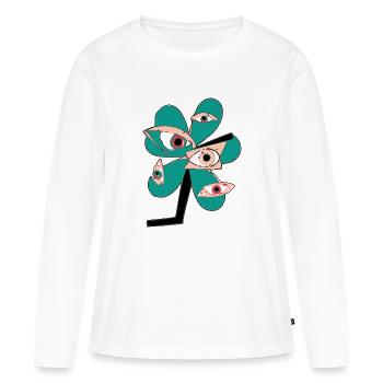 Arbre à yeux irréels - T-shirt manches longues Premium bio Femme - blanc - Devant - Julia (174cm)