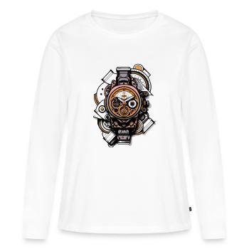 Chronograph with 3 totalizers as wristwatch - Women's Premium Organic Long Sleeve Shirt - white - Front - Julia (174cm)