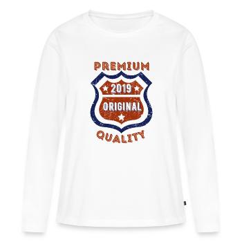 Qualité premium 2019 - T-shirt manches longues Premium bio Femme - blanc - Devant - Julia (174cm)
