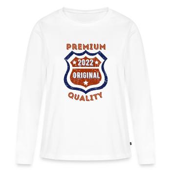 Qualité premium 2022 - T-shirt manches longues Premium bio Femme - blanc - Devant - Julia (174cm)