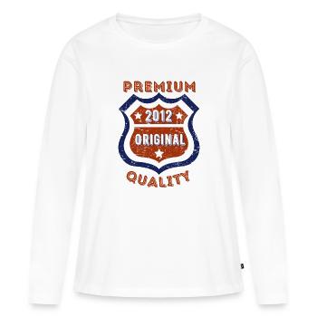 Qualité premium 2012 - T-shirt manches longues Premium bio Femme - blanc - Devant - Julia (174cm)