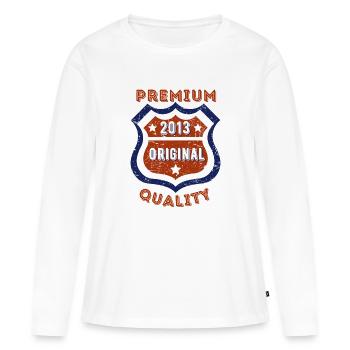 Qualité premium 2013 - T-shirt manches longues Premium bio Femme - blanc - Devant - Julia (174cm)
