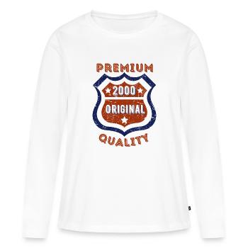 Qualité premium 2000 - T-shirt manches longues Premium bio Femme - blanc - Devant - Julia (174cm)