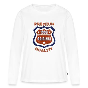 Qualité premium 1998 - T-shirt manches longues Premium bio Femme - blanc - Devant - Julia (174cm)