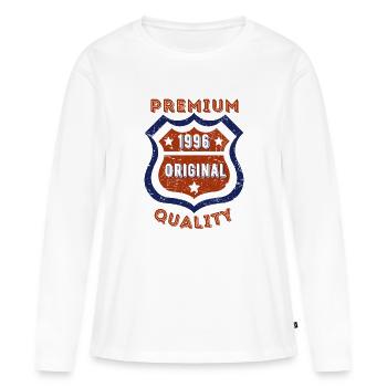 Qualité premium 1996 - T-shirt manches longues Premium bio Femme - blanc - Devant - Julia (174cm)