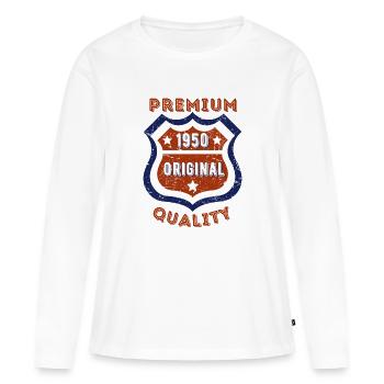 Qualité premium 1950 - T-shirt manches longues Premium bio Femme - blanc - Devant - Julia (174cm)