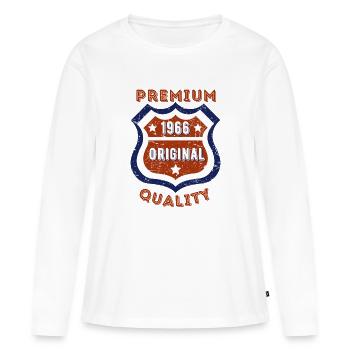 Qualité premium 1966 - T-shirt manches longues Premium bio Femme - blanc - Devant - Julia (174cm)