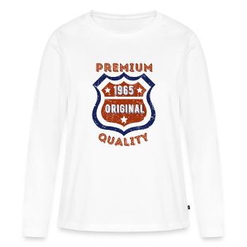 Qualité premium 1965 - T-shirt manches longues Premium bio Femme - blanc - Devant - Julia (174cm)