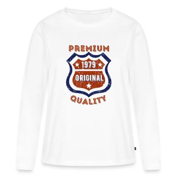 Qualité premium 1979 - T-shirt manches longues Premium bio Femme - blanc - Devant - Julia (174cm)
