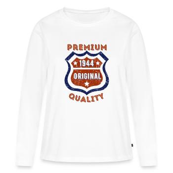 Qualité premium 1944 - T-shirt manches longues Premium bio Femme - blanc - Devant - Julia (174cm)