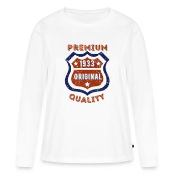 Qualité premium 1933 - T-shirt manches longues Premium bio Femme - blanc - Devant - Julia (174cm)