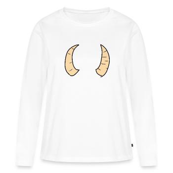 Corne Cornes Symbole Jaune - T-shirt manches longues Premium bio Femme - blanc - Devant - Julia (174cm)