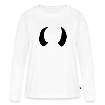 Corne Cornes Symbole Bélier - T-shirt manches longues Premium bio Femme - blanc - Devant - Julia (174cm)