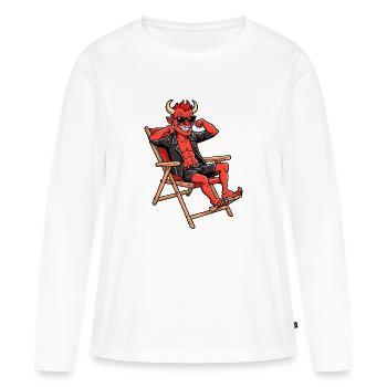 Red Devil - Women's Premium Organic Long Sleeve Shirt - white - Front - Julia (174cm)
