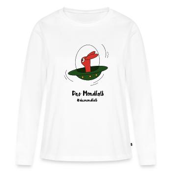 Le veau lunaire dans l’OVNI - T-shirt manches longues Premium bio Femme - blanc - Devant - Julia (174cm)