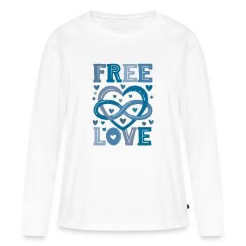 Symbole du polyamour - Turquoise - T-shirt manches longues Premium bio Femme - blanc - Devant - Julia (174cm)