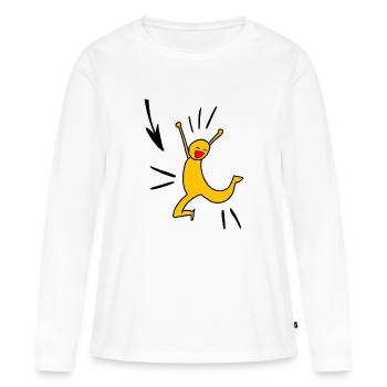 Joie jaune - T-shirt manches longues Premium bio Femme - blanc - Devant - Julia (174cm)