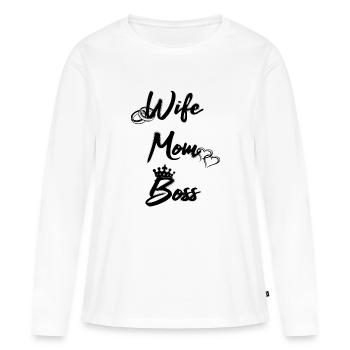 Wife Mom Frau Mama Chef Muttertag Cheftag Geschenk - Women's Premium Organic Long Sleeve Shirt - white - Front - Julia (174cm)
