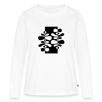 Ornement abstrait et contrasté - T-shirt manches longues Premium bio Femme - blanc - Devant - Julia (174cm)