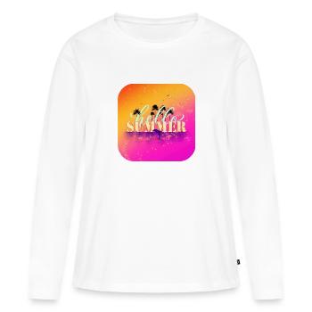 Hello Summer - Frauen Premium Bio Langarmshirt - Weiß - Vorne - Julia (174cm)