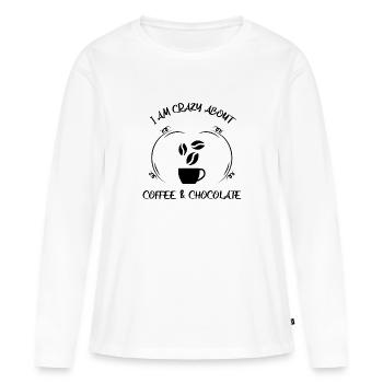 Café, expresso, café et chocolat - T-shirt manches longues Premium bio Femme - blanc - Devant - Julia (174cm)