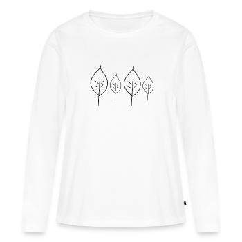 Symbole de plantation de feuilles de feuilles - T-shirt manches longues Premium bio Femme - blanc - Devant - Julia (174cm)