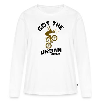 Vous avez le motard urbain - T-shirt manches longues Premium bio Femme - blanc - Devant - Julia (174cm)