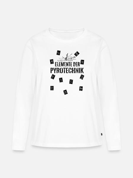 Pyro Elemente - Frauen Premium Bio Langarmshirt - Weiß